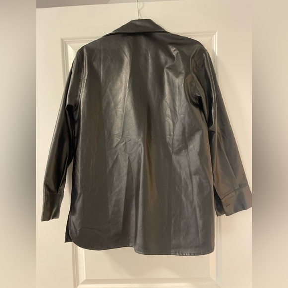 Cider‎ Faux Leather Shirt Style Black Jacket - Picture 3 of 4